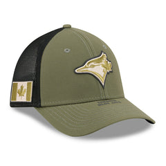 Toronto Blue Jays 2026 MLB Armed Forces 39THIRTY M-Crown Flex Cap Olive Taass for sale