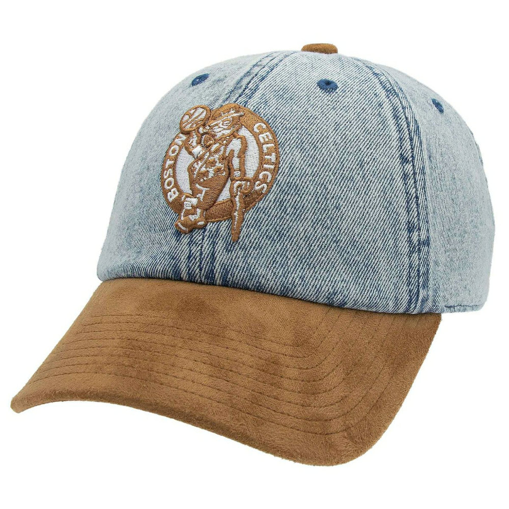 Boston Celtics Denim Suede 1904 Strapback NBA Cap Blue/Brown Fashion