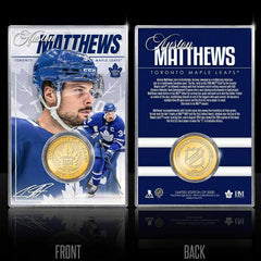 Auston Matthews Toronto Maple Leafs Acrylic Bronze Coin Holder Lifestyle