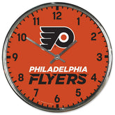 Philadelphia Flyers Chrome NHL Team Design Wall Clock Classic