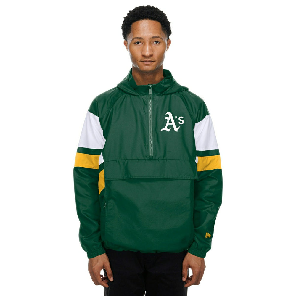 Athletics MLB Quarter Zip Windbreaker Jacket Green Taass sale