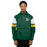 Athletics MLB Quarter Zip Windbreaker Jacket Green Taass sale