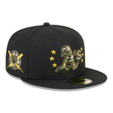 Oakland Athletics 2024 MLB Authentic Armed Forces New Era 59FIFTY Fitted Cap Lifestyle