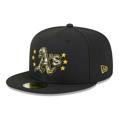 Oakland Athletics 2024 MLB Authentic Armed Forces New Era 59FIFTY Fitted Cap Lifestyle
