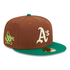 Oakland Athletics Harvest New Era 59FIFTY Fitted MLB Cap Brown Fashion