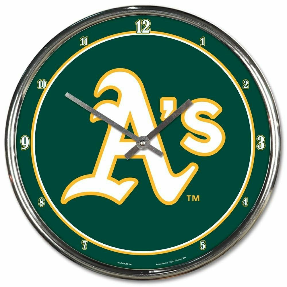 Athletics Chrome MLB Wall Clock Fashion