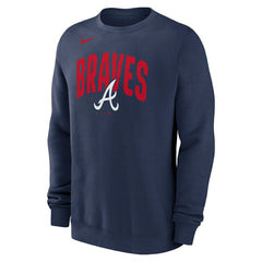 Atlanta Braves Club Fleece MLB Pullover Crew Navy Taass sale
