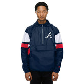 Atlanta Braves MLB Quarter Zip Windbreaker Jacket Navy Lifestyle