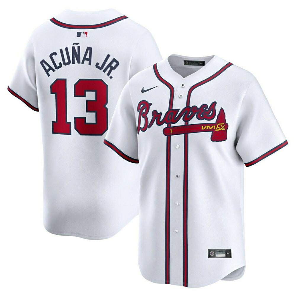 Ronald Acuña Jr. #13 Atlanta Braves Nike Limited MLB Jersey White Taass sale