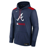 Atlanta Braves 2025 MLB Authentic Performance Therma Hoodie Navy Taass US
