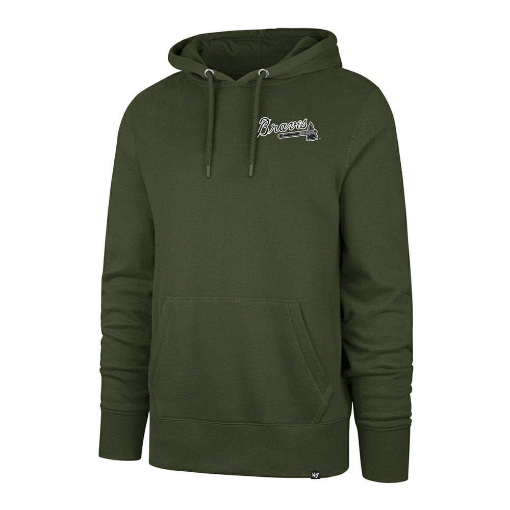 Atlanta Braves Backer '47 Burnside MLB Hoodie Sandalwood Lifestyle