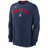 Atlanta Braves Nike Classic Twill MLB Crewneck Pullover Navy Taass sale