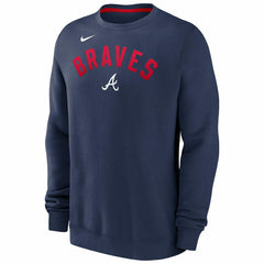 Atlanta Braves Nike Classic Twill MLB Crewneck Pullover Navy Taass sale