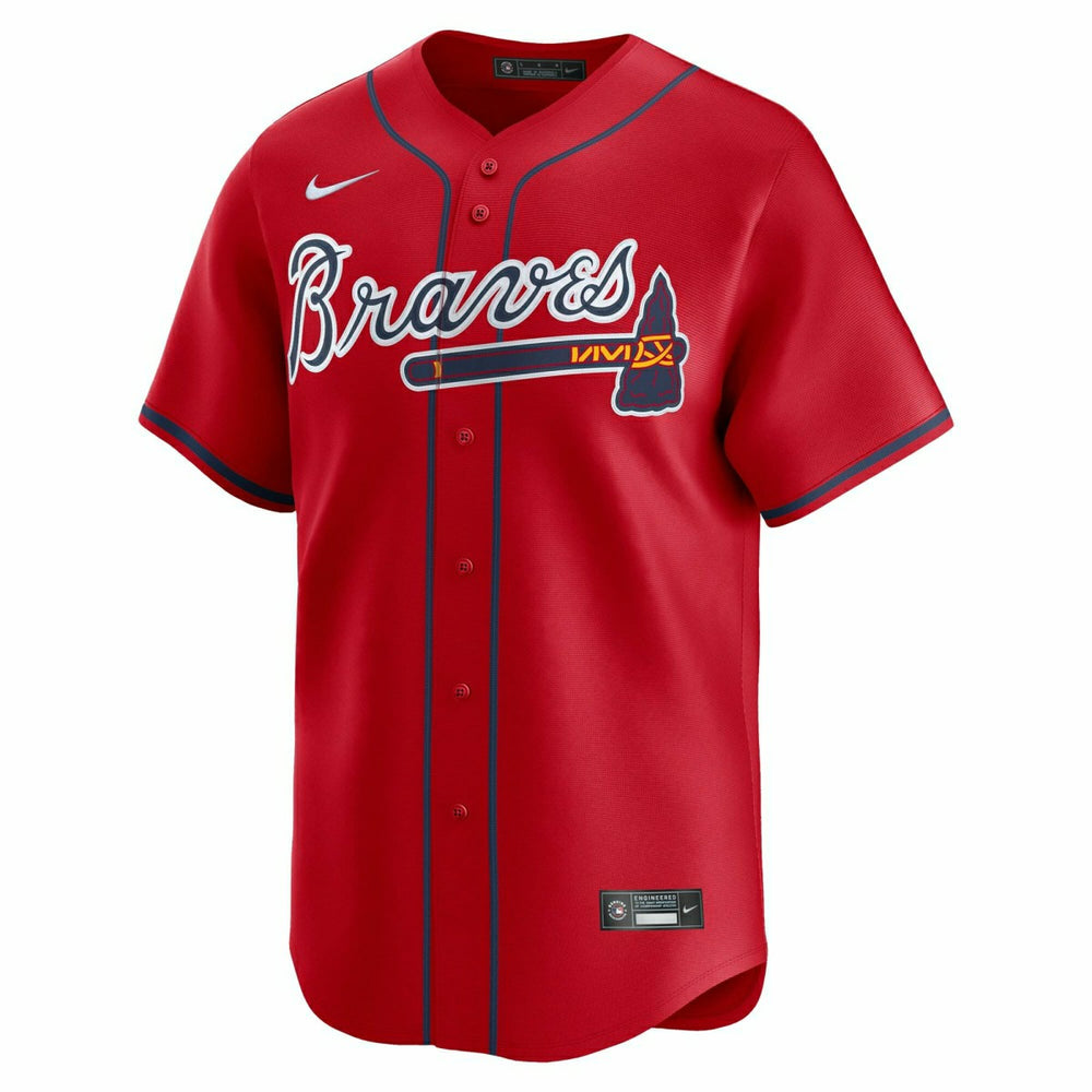 Atlanta Braves Nike Limited MLB Baseball Jersey Alternate Red Taass for sale