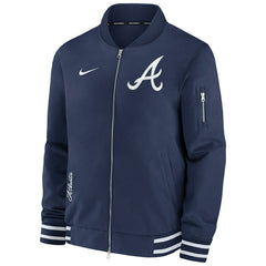 Atlanta Braves 2024 MLB Authentic Collection Nike Bomber Jacket Navy Taass for sale