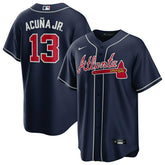 Ronald Acuña Jr. #13 Atlanta Braves Nike MLB Jersey Navy Fashion