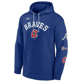 Atlanta Braves Nike Rewind Lefty MLB Hoodie Blue Taass for sale