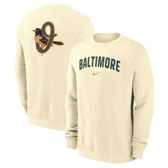 Baltimore Orioles City Connect 2-Hit Club Crew Pullover Natural Fashion