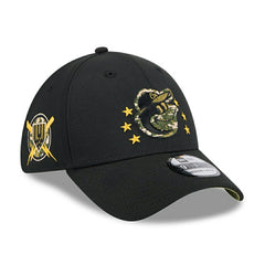 Baltimore Orioles 2024 MLB Armed Forces New Era 39THIRTY Flex Cap Black Classic