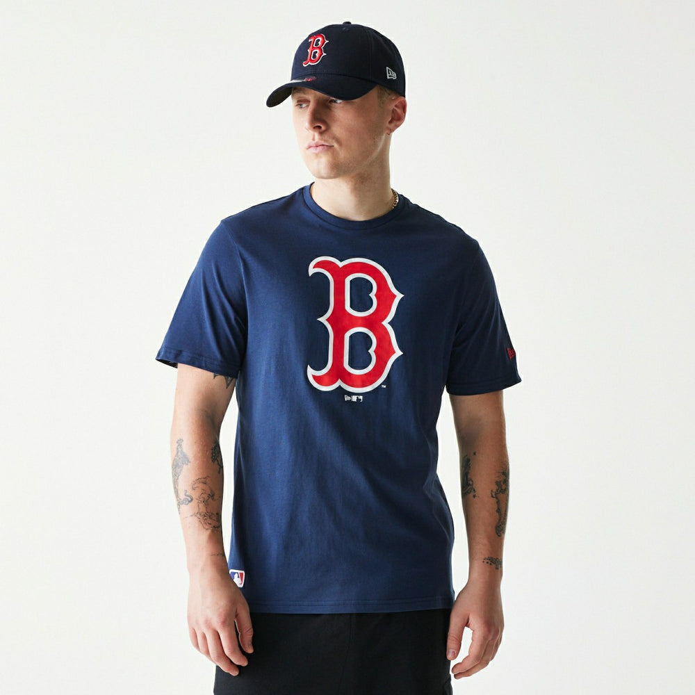 Boston Red Sox Team Logo New Era MLB T-Shirt Navy Fashion