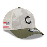 Chicago Cubs 2025 MLB Armed Forces 9FORTY M-Crown A-Frame Snapback Cap Classic