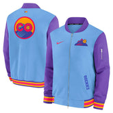 Colorado Rockies City Connect 2026 MLB Authentic Dugout Bomber Jacket Blue Fashion