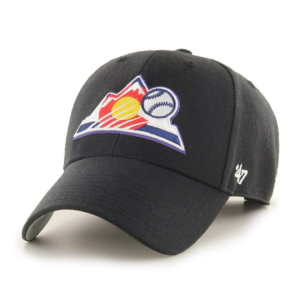 Colorado Rockies Mountain Logo '47 MVP Adjustable MLB Cap Black Taass US