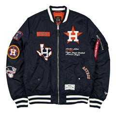 Houston Astros Alpha Industries MA-1 MLB Bomber Jacket Navy Taass sale