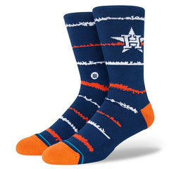 Houston Astros Chalk Stance MLB Crew Socks Blue Fashion