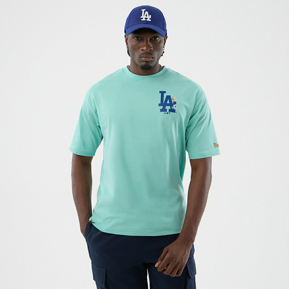 Los Angeles Dodgers Floral MLB T-Shirt Teal Fashion