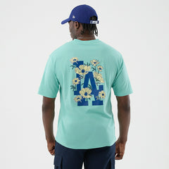 Los Angeles Dodgers Floral MLB T-Shirt Teal Fashion