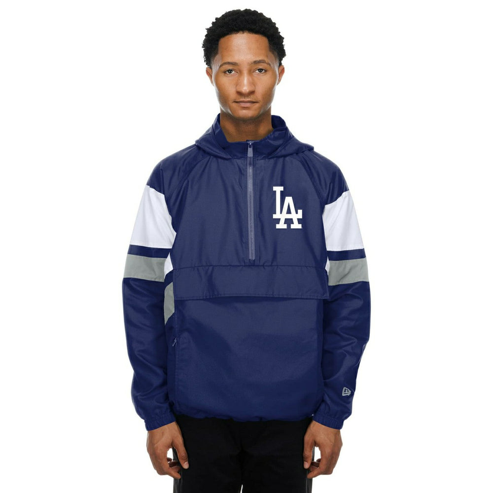 Los Angeles Dodgers MLB Quarter Zip Windbreaker Jacket Blue Taass sale
