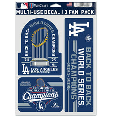 Los Angeles Dodgers 2025 World Series Champions Decals Set (3 Pcs.) Taass US