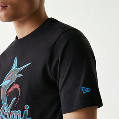 Miami Marlins Team Logo New Era MLB T-Shirt Black Fashion