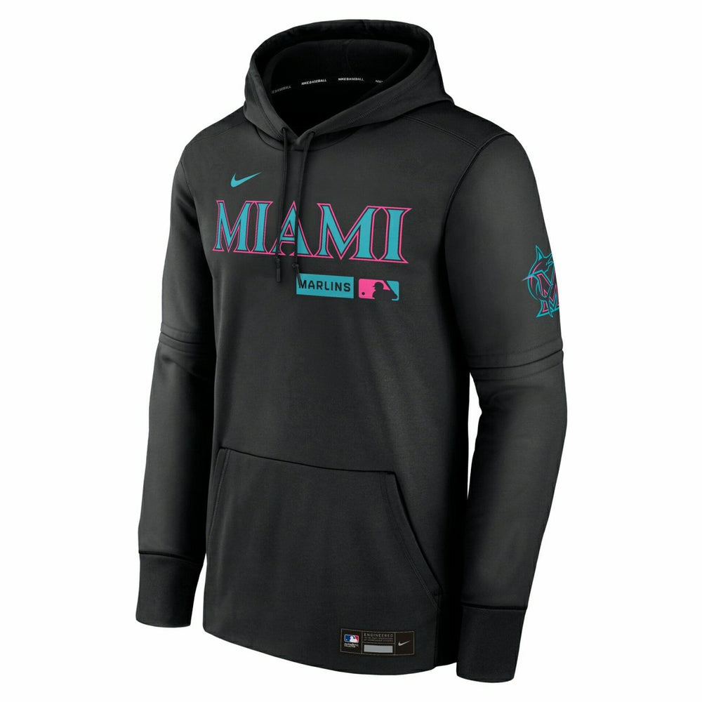 Miami Marlins City Connect 2026 MLB Authentic Therma Hoodie Black Taass sale