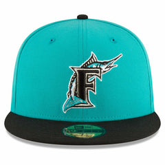 Florida Marlins 1997 World Series Cooperstown 59FIFTY Fitted MLB Cap Teal Fashion