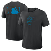 Miami Marlins Early Work 2025 MLB Authentic Nike Tri-Blend T-Shirt Black Lifestyle