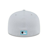 Miami Marlins 2025 MLB Authentic Clubhouse Cooperstown 59FIFTY Fitted Cap Gray Classic