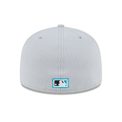 Miami Marlins 2025 MLB Authentic Clubhouse Cooperstown 59FIFTY Fitted Cap Gray Classic
