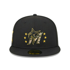 Miami Marlins 2024 MLB Authentic Armed Forces New Era 59FIFTY Fitted Cap Fashion
