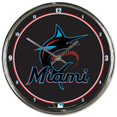 Miami Marlins WinCraft Chrome MLB Wall Clock Taass for sale