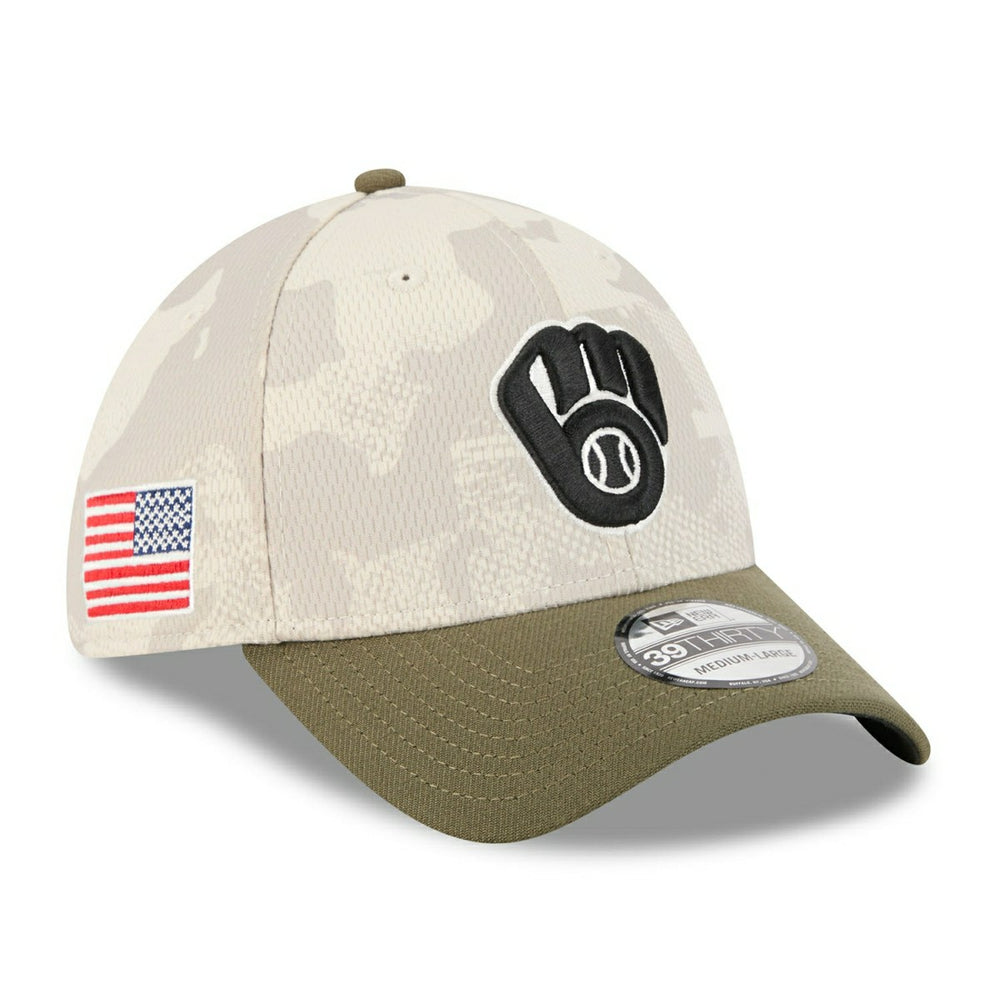 Milwaukee Brewers 2025 MLB Armed Forces New Era 39THIRTY Flex Cap Fashion