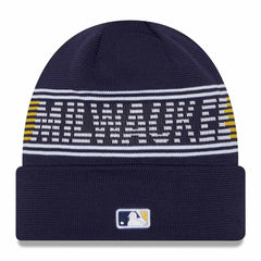 Milwaukee Brewers Authentic 2024 MLB Clubhouse New Era Beanie Knit Taass for sale