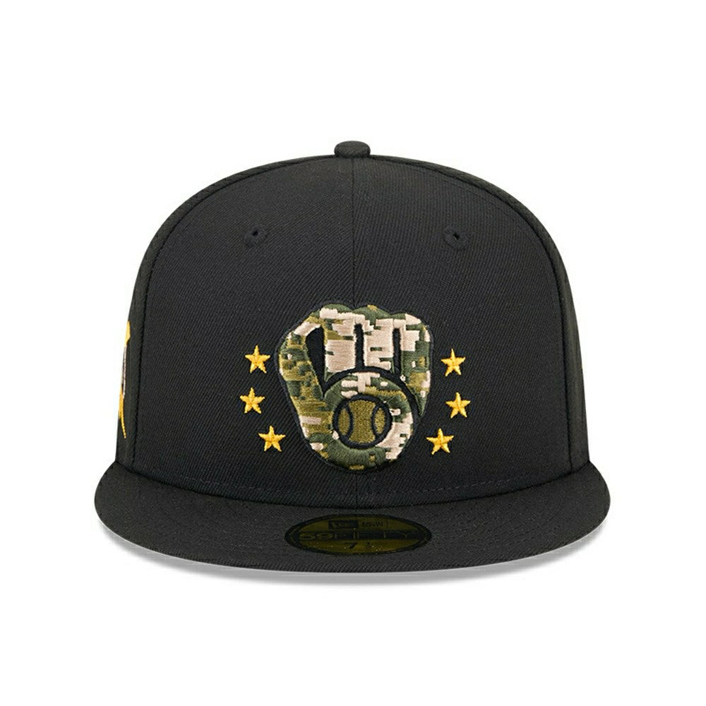 Milwaukee Brewers 2024 MLB Authentic Armed Forces New Era 59FIFTY Fitted Cap Taass US
