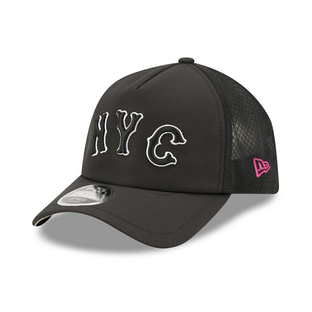 New York Mets 2026 MLB City Connect 9FORTY APEX Trucker Cap Black Taass sale