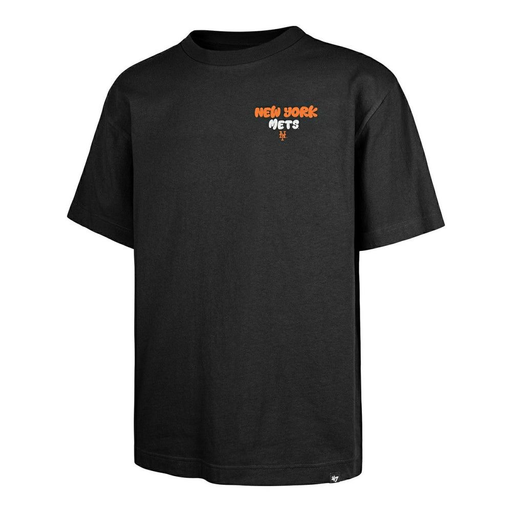 New York Mets Coffee Cartoon '47 Foundation MLB T-Shirt Black Classic