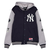New York Yankees Full Snap Patch Jacket Navy/Gray Taass US