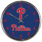 Philadelphia Phillies Chrome MLB Team Design Wall Clock Lifestyle