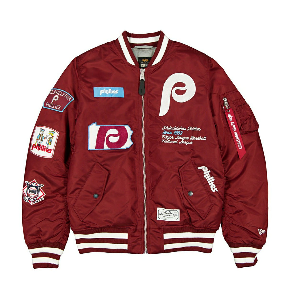 Philadelphia Phillies Alpha Industries MA-1 MLB Bomber Jacket Red Taass US