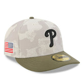 Philadelphia Phillies 2025 MLB Authentic Armed Forces Pre-Curved 59FIFTY Fitted Cap Lifestyle